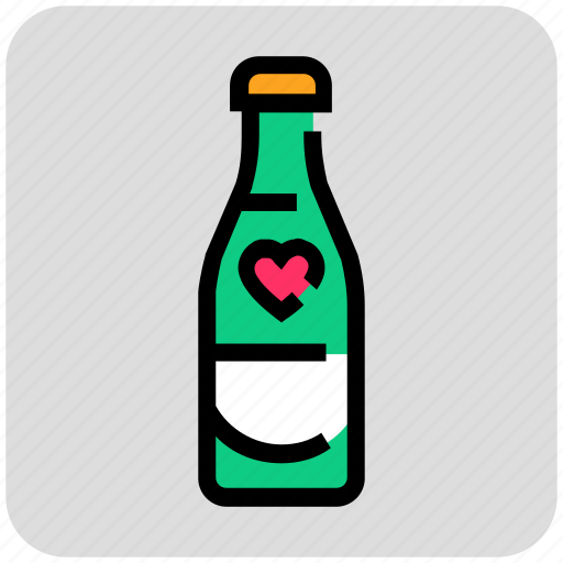 Alcohol, champagne, drink, heart, valentine day icon - Download on Iconfinder