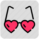 eyewear, glasses, heart, valentine day 