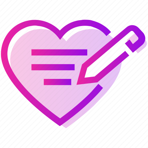 Heart, valentine day, wedding, write icon - Download on Iconfinder