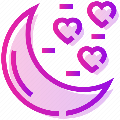 Half, heart, moon, night, valentine day icon - Download on Iconfinder