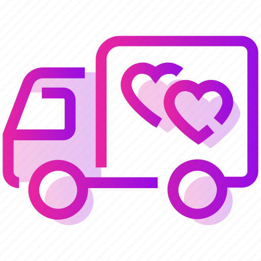 Delivery, gifts, heart, truck, valentine day icon - Download on Iconfinder