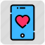 heart, mobile, phone, valentine day 