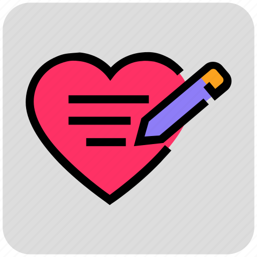 Heart, valentine day, wedding, write icon - Download on Iconfinder