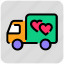 delivery, gifts, heart, truck, valentine day 