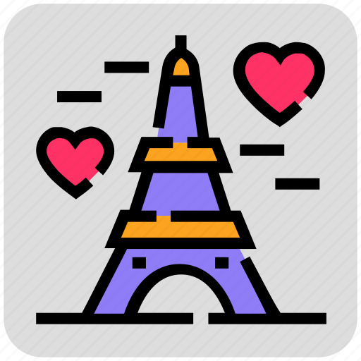 Eiffel tower, france, heart, paris, valentine day icon - Download on Iconfinder