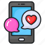 romantic, conversation, chatting, chat, talk, heart, bubble 
