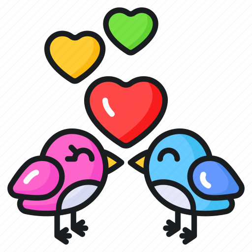 Birds, love, couple, romantic, cuddle, romance, hearts icon - Download on Iconfinder