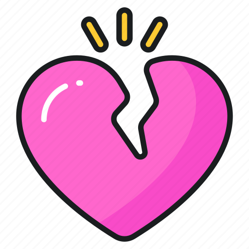 Heart, broken, injured, heartbreak, valentine, day, love icon - Download on Iconfinder