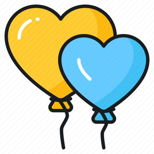 Heart, balloon, valentine, gift, decoration, celebration, helium icon - Download on Iconfinder