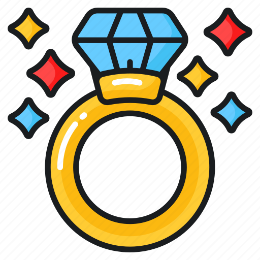 Diamond, ring, jewelry, engagement, gemstone, crystal, valentine icon - Download on Iconfinder