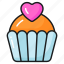 cupcake, heart, food, valentine, dessert, confectionery, sweet 