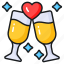 cheers, toast, love, drink, wine, champagne, glass 
