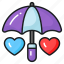 love, care, umbrella, heart, protection, canopy, sunshade 