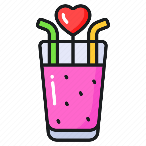 Soft, drink, glass, heart, romantic, valentine, drinkable icon - Download on Iconfinder