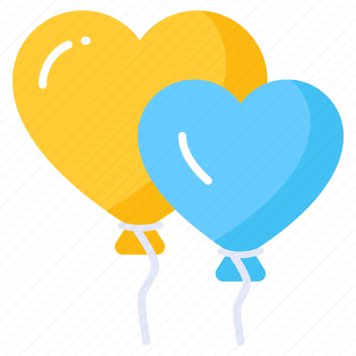 Heart, balloon, valentine, gift, decoration, celebration, helium icon - Download on Iconfinder
