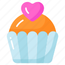 cupcake, heart, food, valentine, dessert, confectionery, sweet