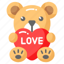teddy, bear, toy, valentine, love, heart, stuffed