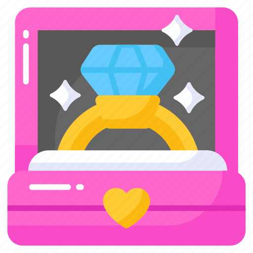 Engagement, wedding, ring, case, valentine, jewelry, proposal icon - Download on Iconfinder