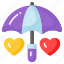 love, care, umbrella, heart, protection, canopy, sunshade 