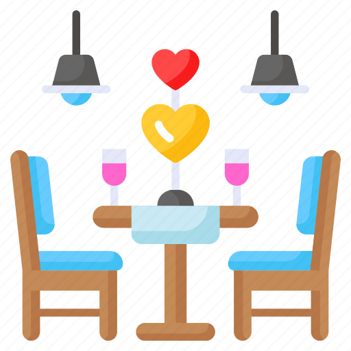 Romantic, dinner, love, heart, table, restaurant, valentine icon - Download on Iconfinder