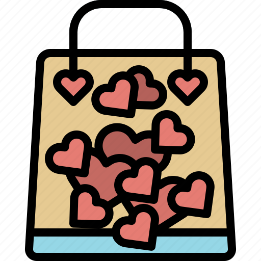 Valentineday, filledoutline, bag, love, shopping, heart, romance icon - Download on Iconfinder