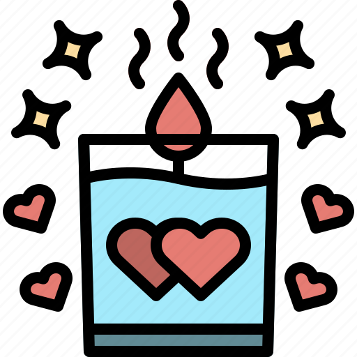 Valentineday, filledoutline, candle, valentine, love, heart, light icon - Download on Iconfinder