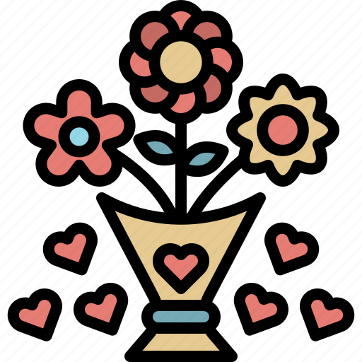 Valentineday, filledoutline, flower, valentine, love, rose, romantic icon - Download on Iconfinder