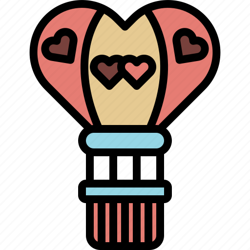 Valentineday, filledoutline, hotairballoon, valentine, love, heart, honeymoon icon - Download on Iconfinder