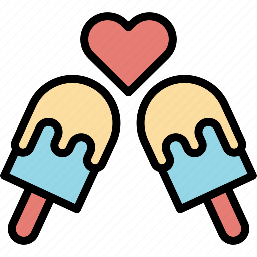 Valentineday, filledoutline, icecream, love, romantic, heart, sweet icon - Download on Iconfinder