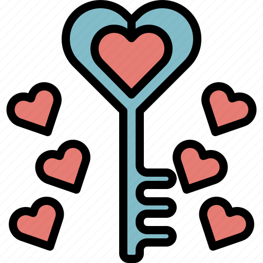 Valentineday, filledoutline, key, love, heart, lock, romace icon - Download on Iconfinder