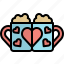 valentineday, filledoutline, mug, love, coffee, cup, drink 