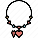 valentineday, filledoutline, necklace, love, heart, jewelry, locket