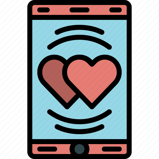 Valentineday, filledoutline, phone, love, heart, mobile, smartphone icon - Download on Iconfinder