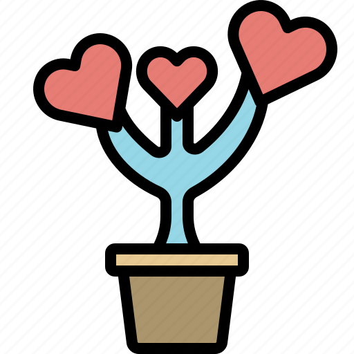 Valentineday, filledoutline, plant, valentine, love, heart, floral icon - Download on Iconfinder