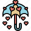valentineday, filledoutline, umbrella, love, heart, protection, romantic 