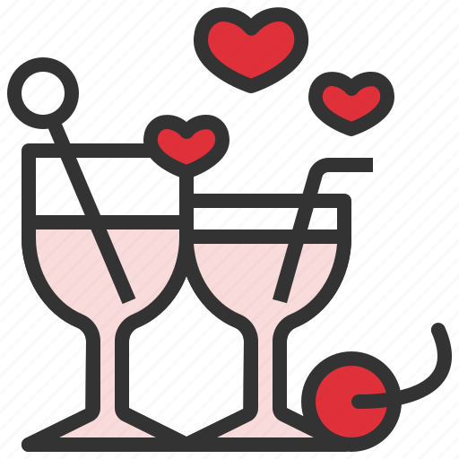 Alcohol, champagne, wine, party, celebration, heart, valentine day icon - Download on Iconfinder