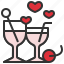 alcohol, champagne, wine, party, celebration, heart, valentine day 