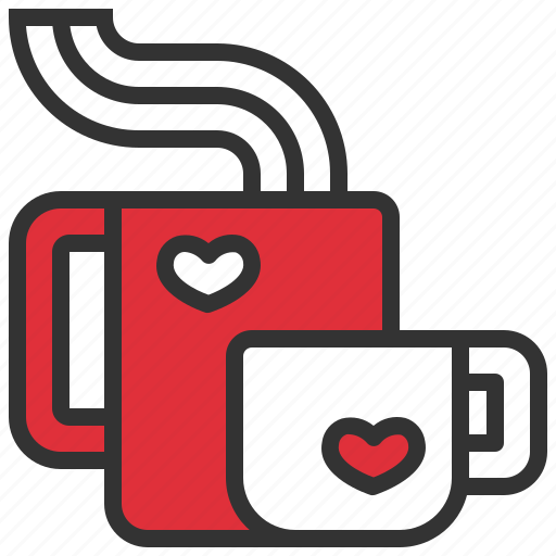 Coffee, cup, together, couple, love, heart, valentine day icon - Download on Iconfinder