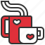 coffee, cup, together, couple, love, heart, valentine day 