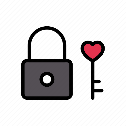 Heart, key, lock, valentine, wedding icon - Download on Iconfinder