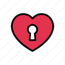 heart, keyhole, lock, love, valentine
