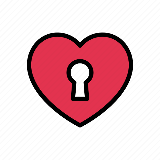 Heart, keyhole, lock, love, valentine icon - Download on Iconfinder