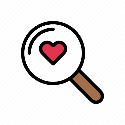 Glass, heart, love, magnifier, search icon - Download on Iconfinder