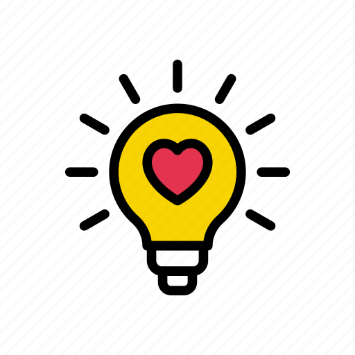 Bulb, heart, light, love, valentine icon - Download on Iconfinder
