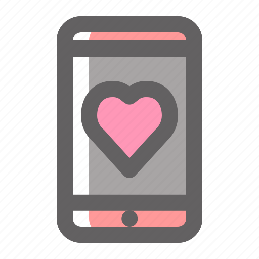 Valentine, romance, love, phone, mobile, smartphone, heart icon - Download on Iconfinder