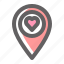 valentine, romance, love, pin, location, navigation, heart 