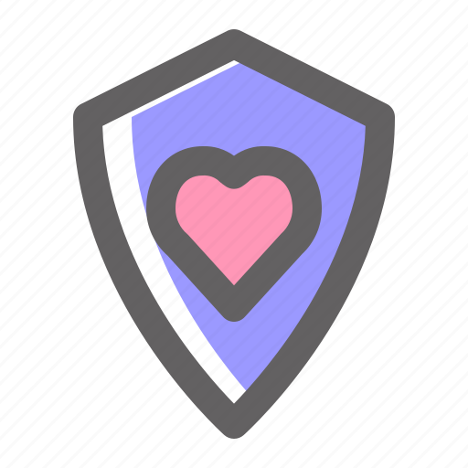 Valentine, romance, love, shield, protection, secure icon - Download on Iconfinder
