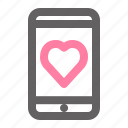 valentine, romance, love, phone, mobile, heart, device