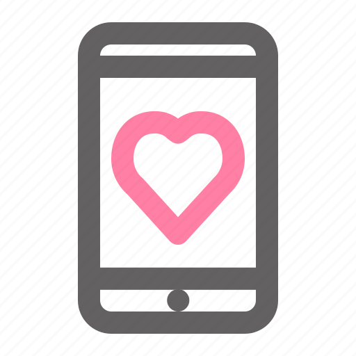 Valentine, romance, love, phone, mobile, heart, device icon - Download on Iconfinder
