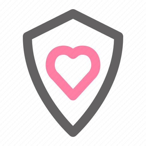 Valentine, romance, love, shield, protection, security icon - Download on Iconfinder